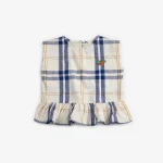 Kids Cotton Plaid Top with Ruffle