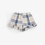 Kids Plaid Cotton Shorts with Ruffle