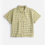 Kids Plaid Cotton Shirt with Buttons and Pockets