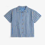 Kids Cotton Stripe Shirt with Buttons and Pockets
