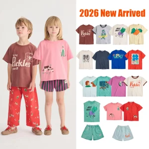 2026 Summer Brand Children Cartoon Printing T-shirt Kids Tops Girls Boys Tee Cotton Short Sleeve Baby T Shirts Basic Clothing