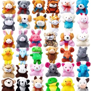 JOYFY 12/36/72 Pack Mini Animal Plush Toy Party Gift Assortment Bulk Stuffed Animal for Kids Plush Keychain Chirstmas Decoration
