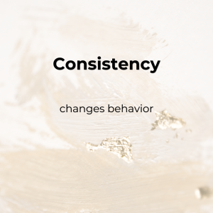 Consistency changes behavior concept in parenting with neutral background